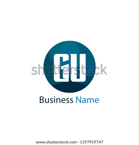 Initial Letter GU Logo Template Design