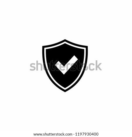 Shield Check Mark icon vector. Mail Icon Symbols vector. symbol for web site Computer and mobile vector. Royalty-Free Stock Photo #1197930400