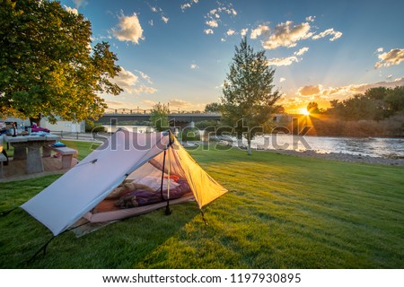 Riverside Park Camp Ground in Wyoming, USA. Free campsite during roadtrip