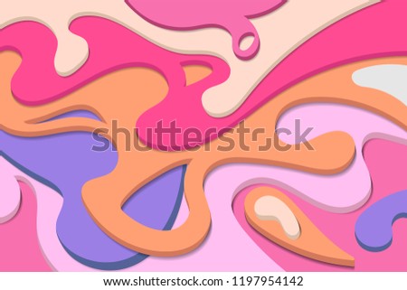 Vibrant multicolored paper cut background. Abstract modern 3d origami paper art style