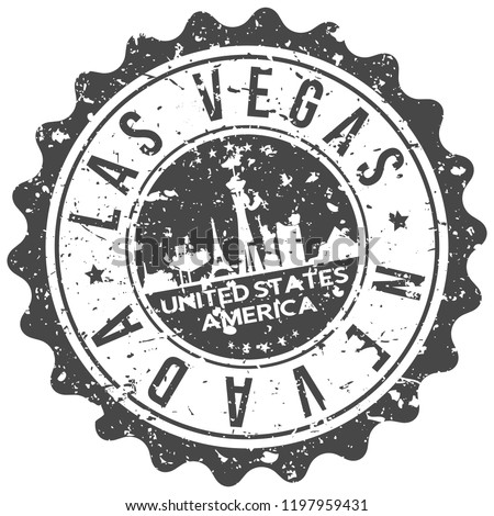 Las Vegas Nevada Travel Stamp Icon City Design Tourism Export Seal