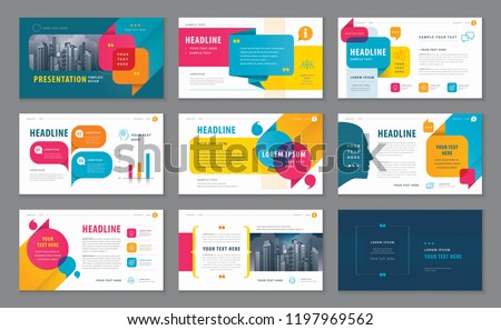 Abstract Presentation Templates, Infographic elements Template design set for Brochures, flyer, report, Questions and Answers, social networks, talk bubbles vector, profile, Website design, Webpage