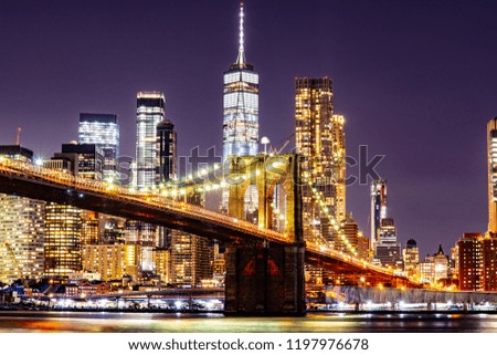 Brooklyn Bridge and World Trade tower 