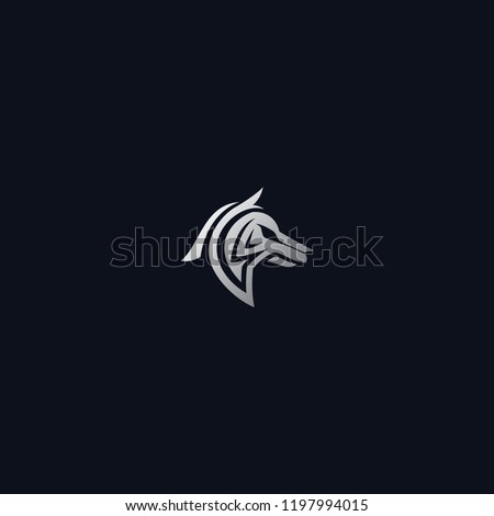 Strong Wolf Logo Design Vector Template Royalty-Free Stock Photo #1197994015