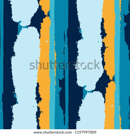 Seamless Grunge Stripes. Painted Lines. Texture with Vertical Brush Strokes. Scribbled Grunge Motif for Sportswear, Fabric, Wallpaper. Retro Vector Background with Stripes