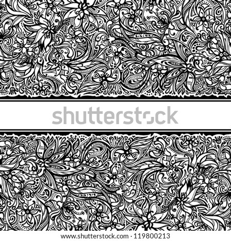 Seamless floral doodle border