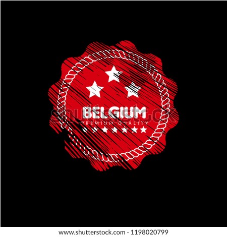 Belgium grunge stamp with premium quality text.seal watermark imitation with grunge texture. designed  for Belgium products and services.