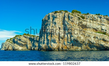 View of the mountain of the Croatian coast of the Adriatic Sea, Europe