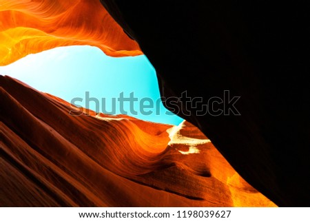 View of Antelope Canyon and sky