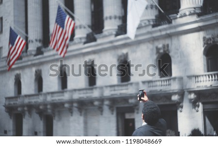 A man taking picture in America