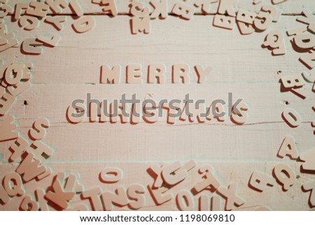 Merry Christmas 2019. Christmas card with white letters on white background. Christmas holiday.
