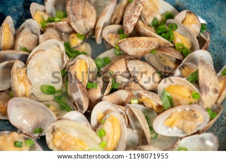 Sake Steamed Clam Royalty-Free Stock Photo #1198071955