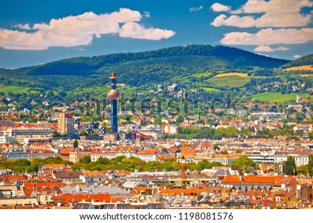 Vienna rooftops and cityscape view, capital of Austria