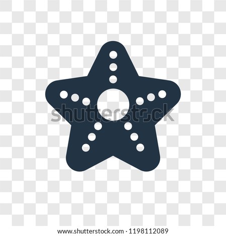 Starfish vector icon isolated on transparent background, Starfish transparency logo concept