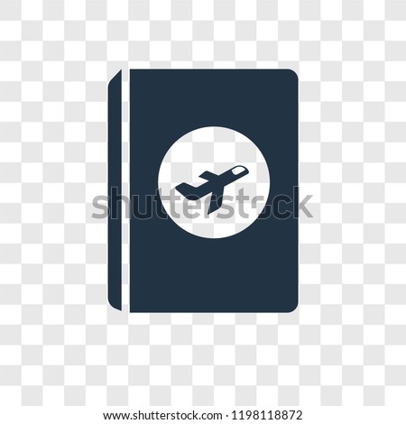 Passport vector icon isolated on transparent background, Passport transparency logo concept