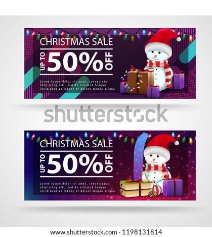 Modern, bright Christmas banner template with bright background