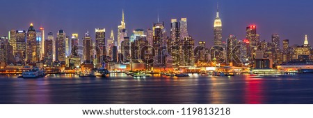 View on night Manhattan, New York