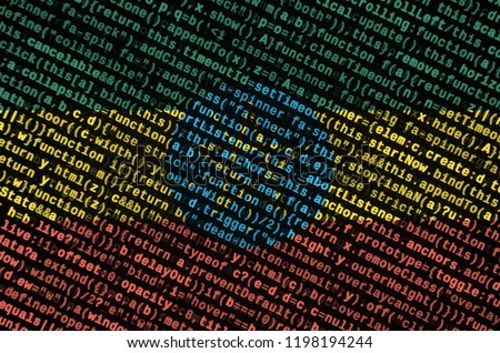 Ethiopia flag  is depicted on the screen with the program code. The concept of modern technology and site development