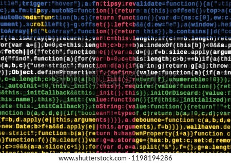 Central African Republic flag  is depicted on the screen with the program code. The concept of modern technology and site development