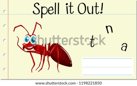 Spell english word ant illustration