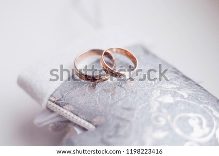 wedding rings on a Christmas toy