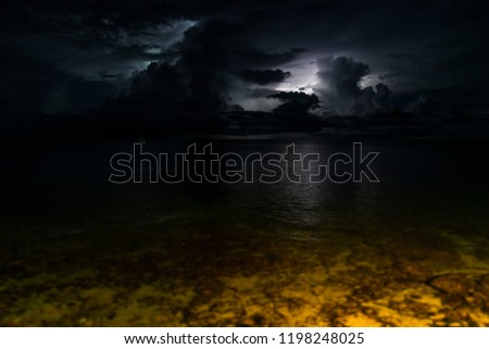 Wonderful storm at night in Capurgana, close to the board with Panama, Colombia