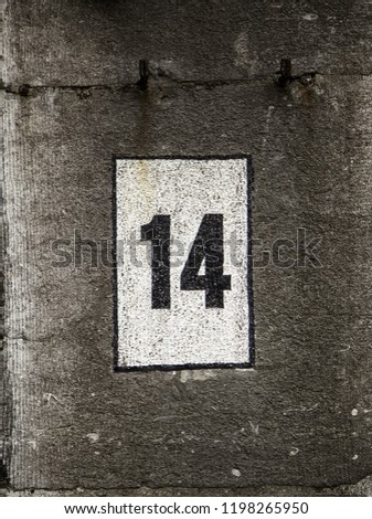 Number fourteen of information, detail of even number, address