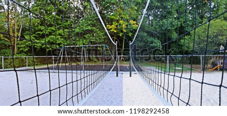 Pattern created with both sides of a single volleyball net merged into one photo