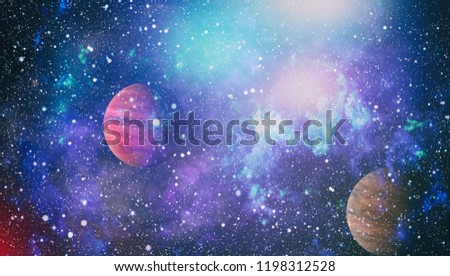 High quality space background. planets, stars and galaxies in outer space showing the beauty of space exploration. Elements furnished by NASA