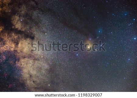 Antares-Rho Ophiuchus Part of Milky Way Closeup