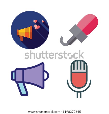 speak icon set. vector set about microphone and megaphone icons set.