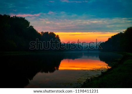 Sunrise above the river