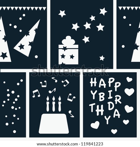 Happy birthday seamless pattern for wrapping paper. Vector illustration