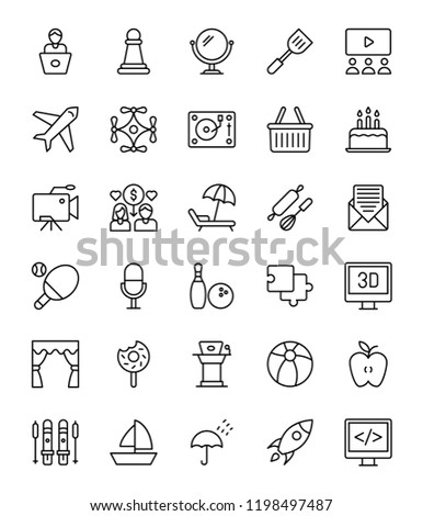 Leisure Activities Line Icons