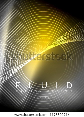 Neon glowing wave, magic energy and light motion background. Vertical orientation