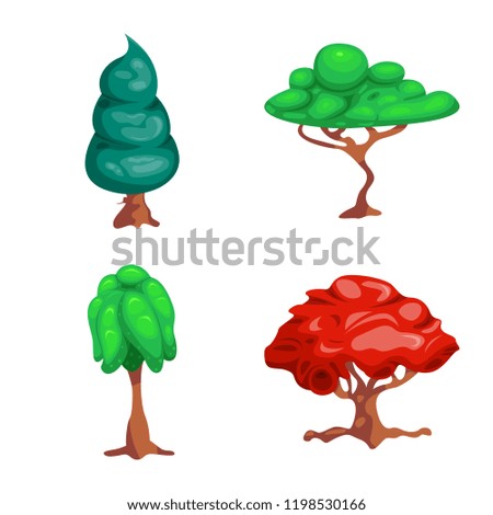 Isolated object of tree and nature icon. Set of tree and crown stock vector illustration.