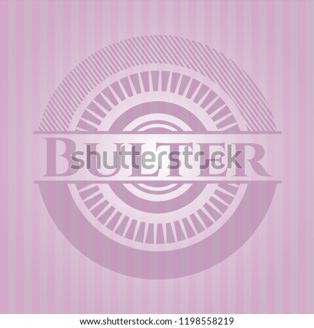 Bulter badge with pink background