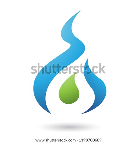 Vector Illustration of Blue Letter A Shaped Fire Icon isolated on a White Background