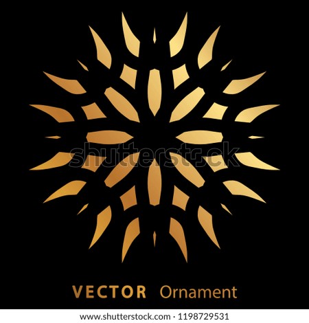 vector illustration mandala. Golden floral pattern. Oriental silhouette ornament.coaster design.