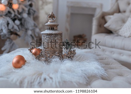 Christmas lamp with Christmas toys