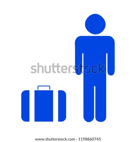 Man with travel bag icon