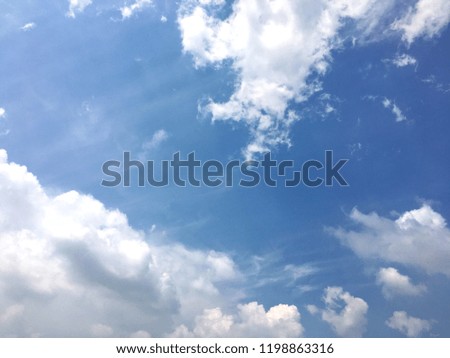 White clouds in the blue sky
