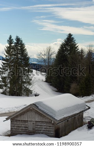 Winter snow covered mountain peaks in Europe near the spitzstein - gogglalm Tirol
