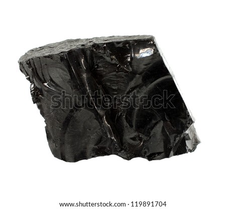 Lump of high quality anthracite isolated on white Royalty-Free Stock Photo #119891704