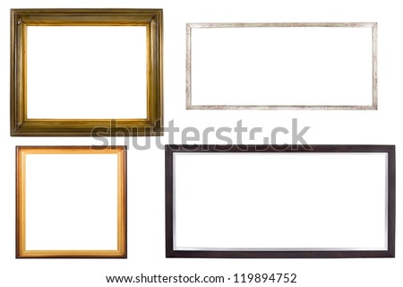 wooden frames isolated on white background