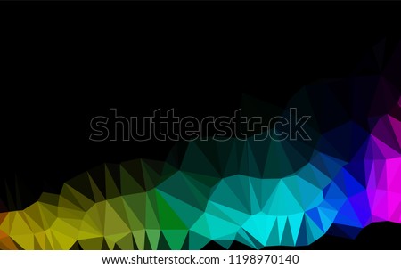 Dark Multicolor, Rainbow vector hexagon mosaic texture. A sample with polygonal shapes. Brand new design for your business.