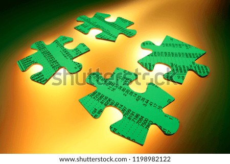 Stock Listing Jigsaw Puzzle Pieces with Warm Background