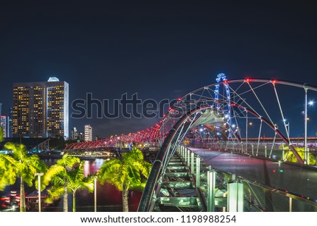 Helix Bridge in Marina Bay, Singapore