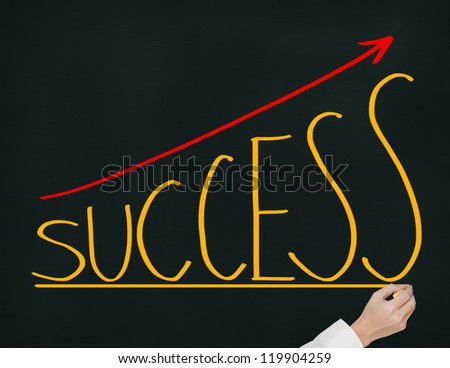 business hand writing success graph