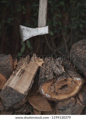 Wooden background. Firewood for the winter, stacks of firewood w
